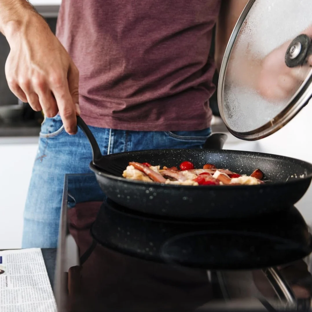 1 Pieza Tenedor Multifuncional Antiadherente de Silicona Resistente al Calor, Tenedor de Cocina para Cocina, Utensilios de Cocina Apto para Uso Alimentario Utensilio de Cocina (26cm/Negro