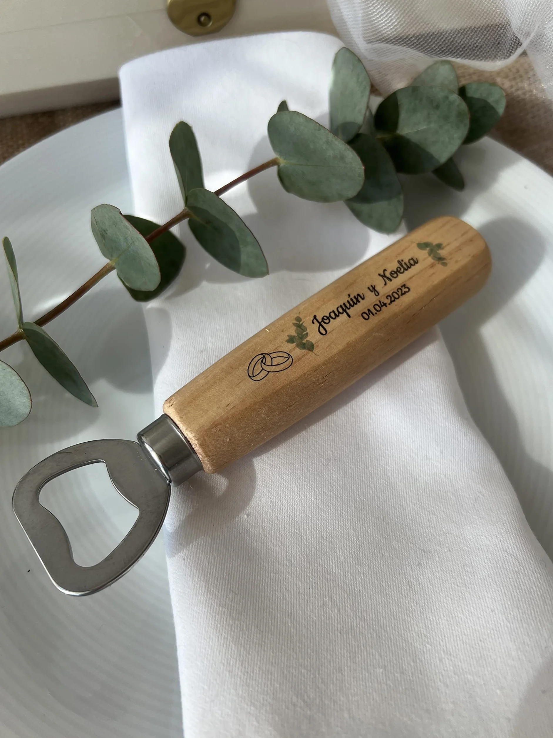 Abrebotellas clásico personalizado con nombre o logotipo, imanes personalizados, regalo original