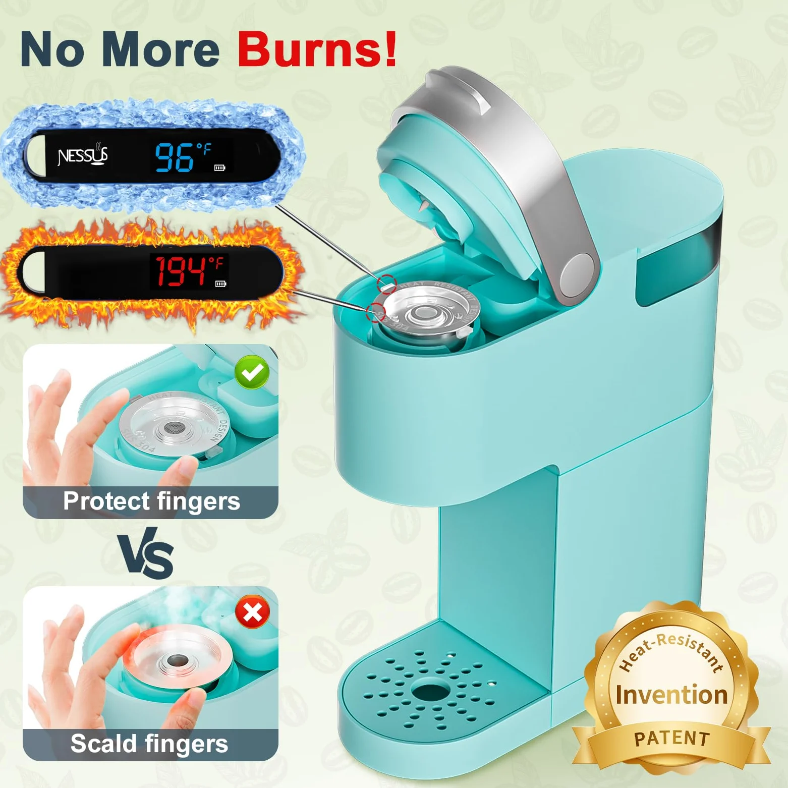 NESSUS Taza K reutilizable para Keurig 1.0, tazas K recargables de acero inoxidable para keurig, cápsulas de café K Cups de metal para keurig con asas resistentes al calor y cuchara de café, filtros K