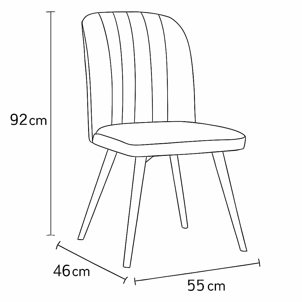 M1C - Pack 4 Sillas Xara, Sillas de Comedor Estilo Moderno, Ergonómicas, Asiento y Respaldo Tapizados, Patas en Madera de Pino (Beige)