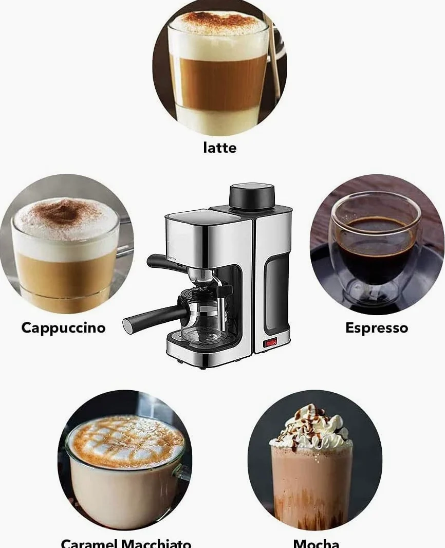 Vaporizador de Leche Batidora de Leche Calentador de Leche Máquina de café espresso multifuncional para hacer capuchino con vaporizador de leche, juego de paquete de barista con espumador de leche i