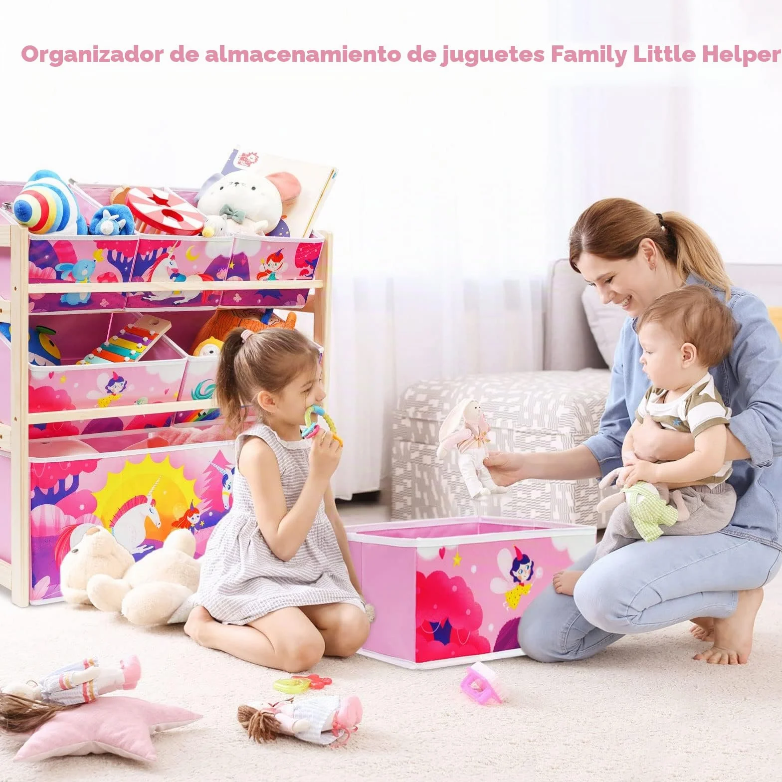 HOMCENT Organizador de Juguetes con 6 Cajas de Almacenamiento de Gran Capacidad