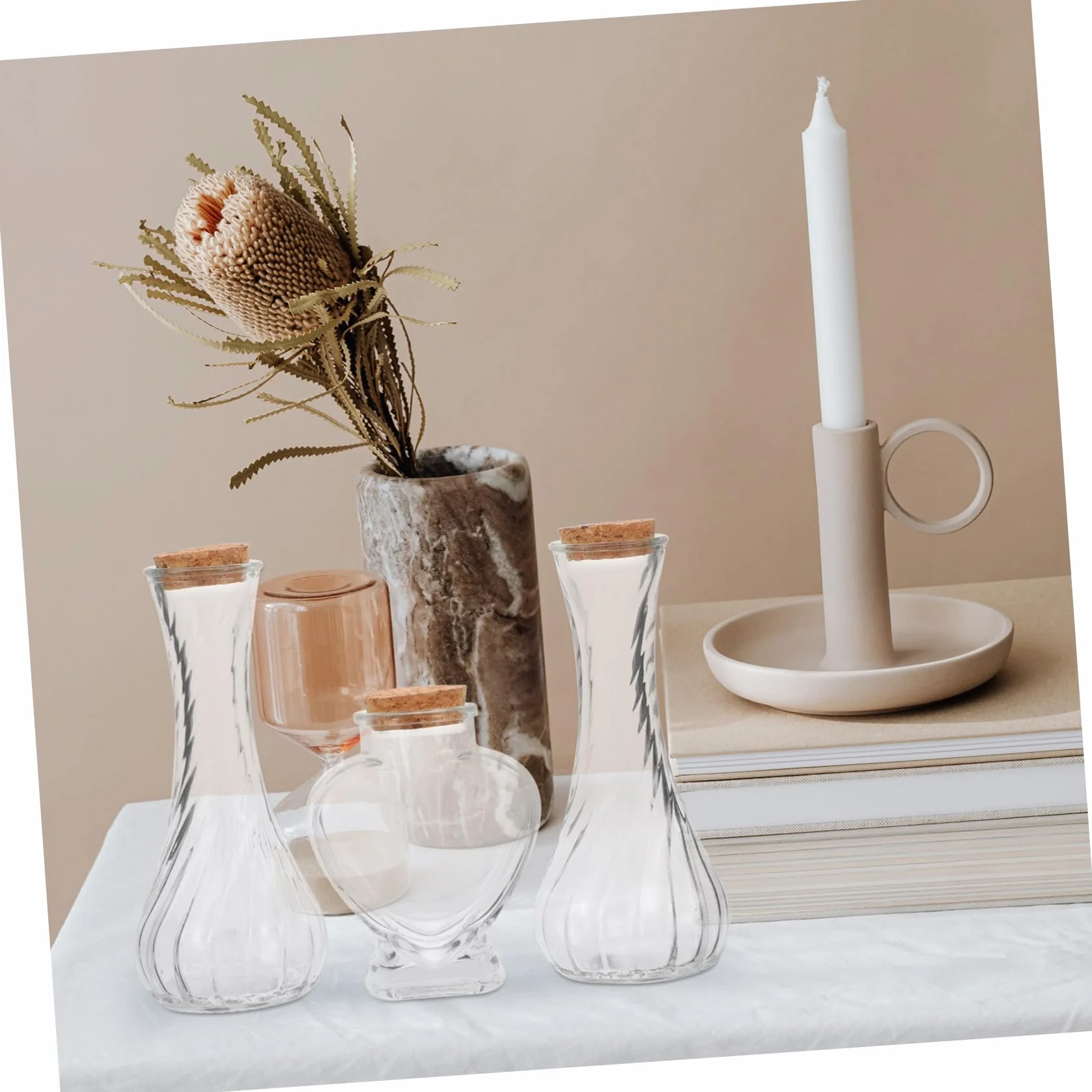 Yardenfun Conjunto 3 Piezas Botellas De Vidrio Para Ceremonia De Arena Boda Botellas Transparentes Con Tapón De Corcho Decoración Multifuncional Para Eventos Y Manualidades