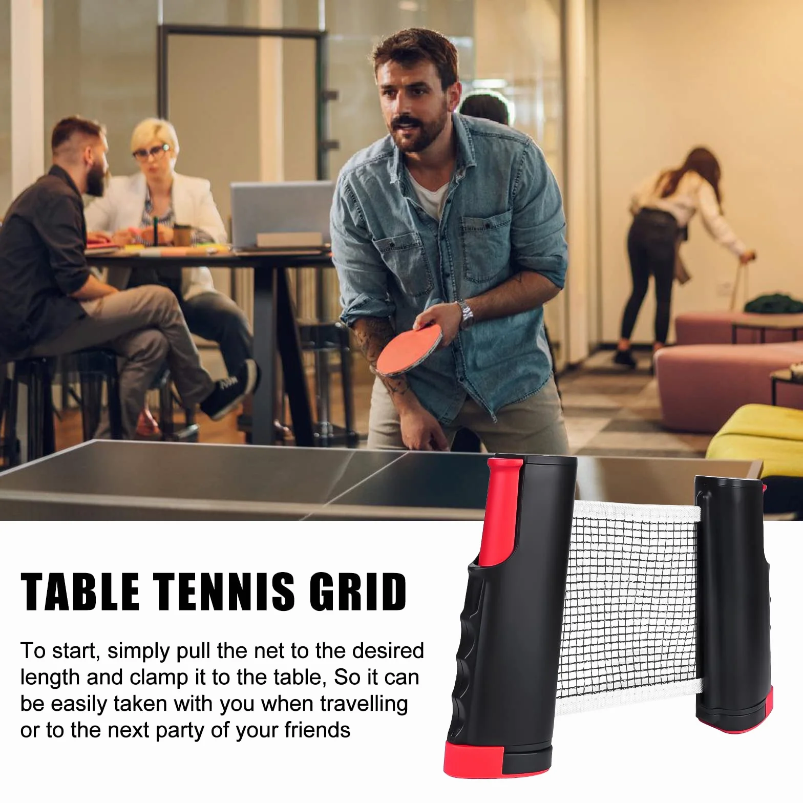Red de ping pong portátil para exterior e interior, repuesto para cualquier mesa