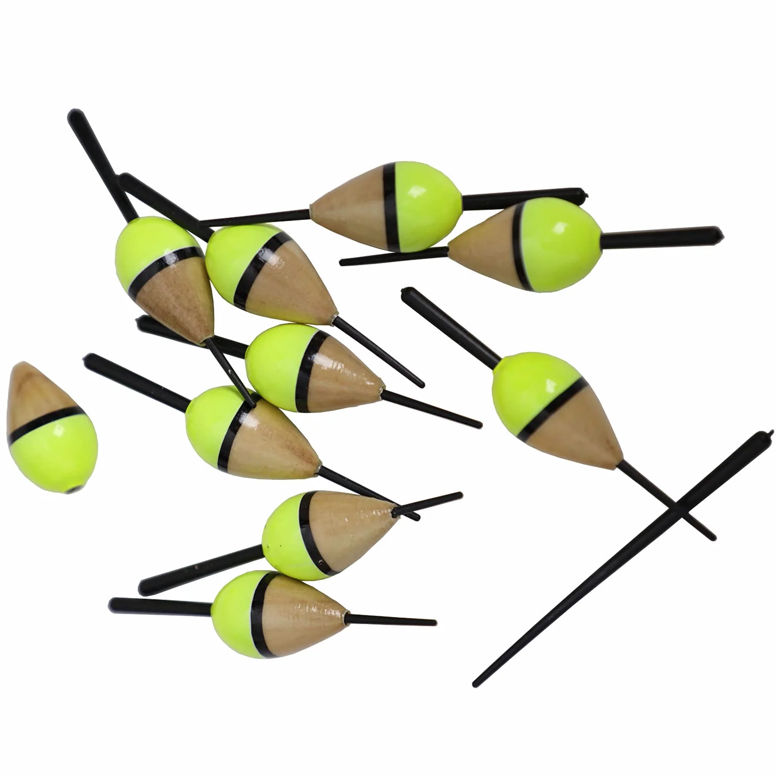 Flotadores de Pesca de Madera de Tung Bobbers Ultraligero Flotador