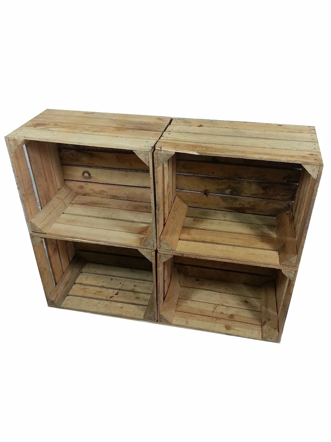 4 x masivas - cajas de madera usados - Cajas de vino - para muebles - Shabby