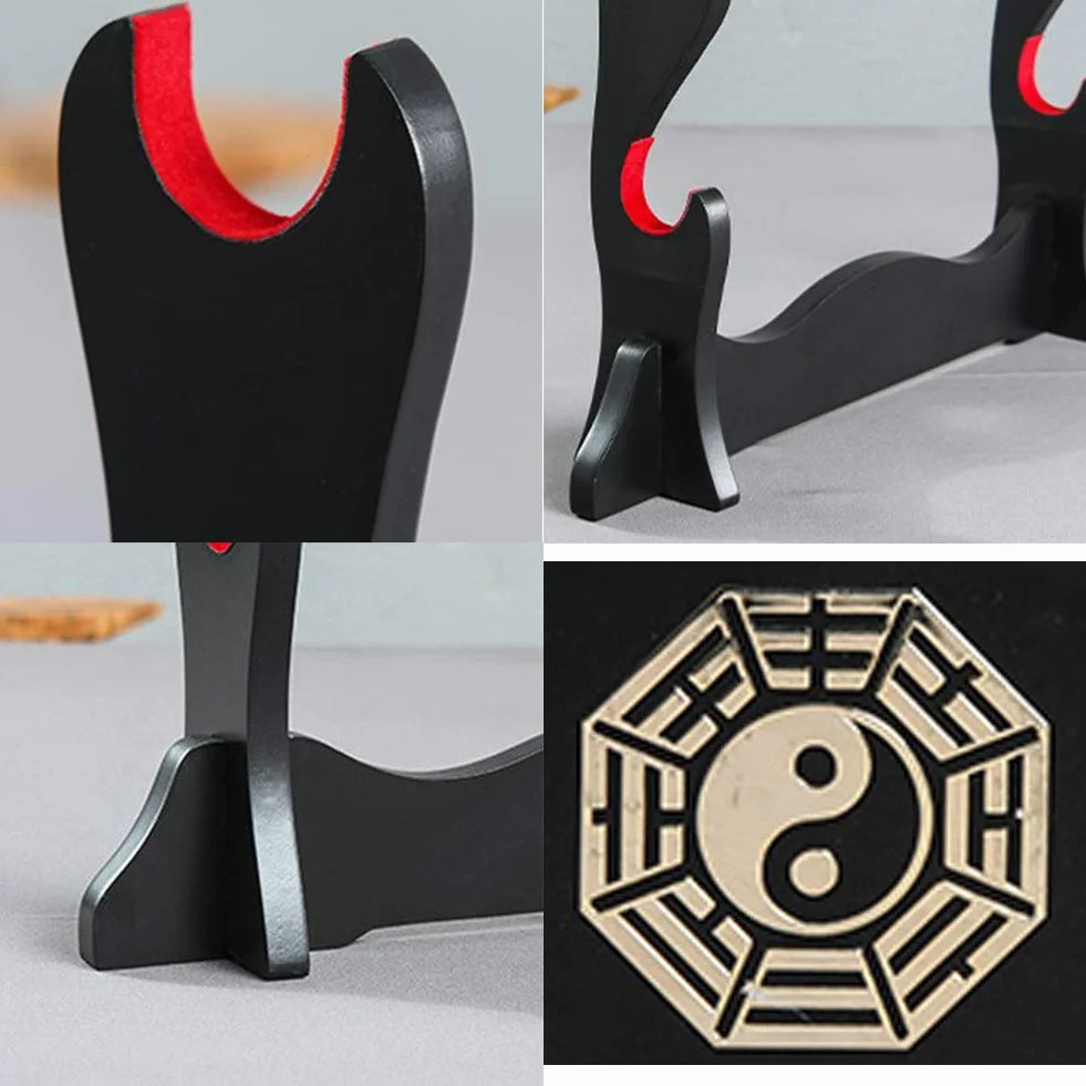 Soporte de Katana Acolchado de Terciopelo Japonés - Estante de Exhibición de Samurai para Toda la Espada, 3 Niveles