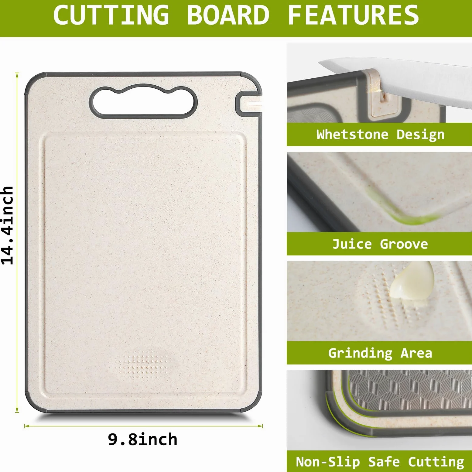 Tabla de cortar de acero inoxidable para cocina, 3 en 1 de doble cara, antideslizante, resistente a los arañazos, diseño de malla con ranura de jugo, apto para lavavajillas, fácil de limpiar, tabla de