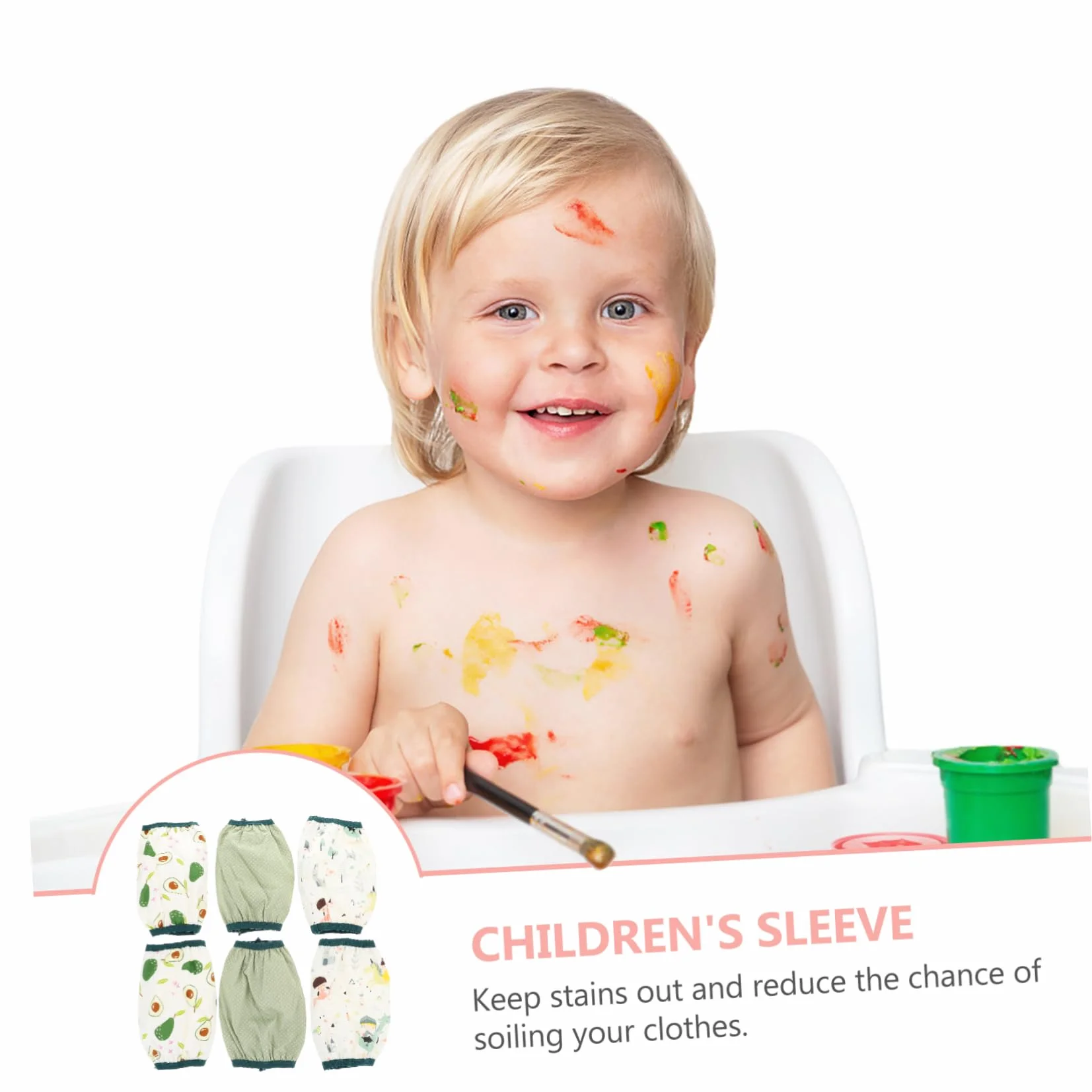 Manga de brazo para niños, protección de destete de algodón