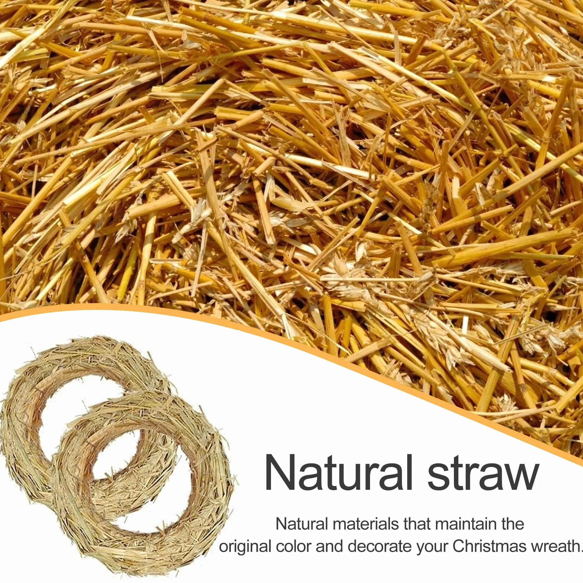 Ltsbead Corona de Paja para Puerta Corona de Paja Natural Coronas de Paja en Decoración para Colgante de Adorno para Puerta Pared (Ø 15 cm/2.5 cm Ø 20 cm/3 cm Ø 25 cm/3.5 cm Ø 30cm/3.5 cm) 4 Piezas