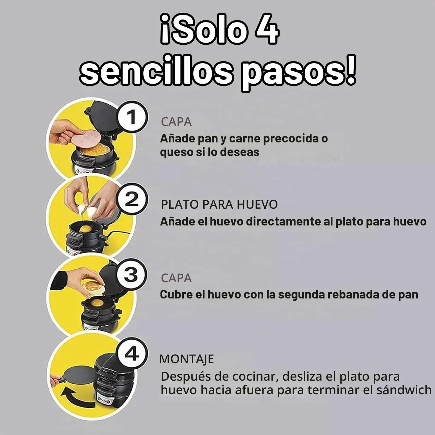 Prensacomercial para hamburguesas,sandwichera de desayuno doble con revestimiento antiadherente extraíble y lavable, completa en 5 minutos,para hacer un panini sándwich hamburguesa