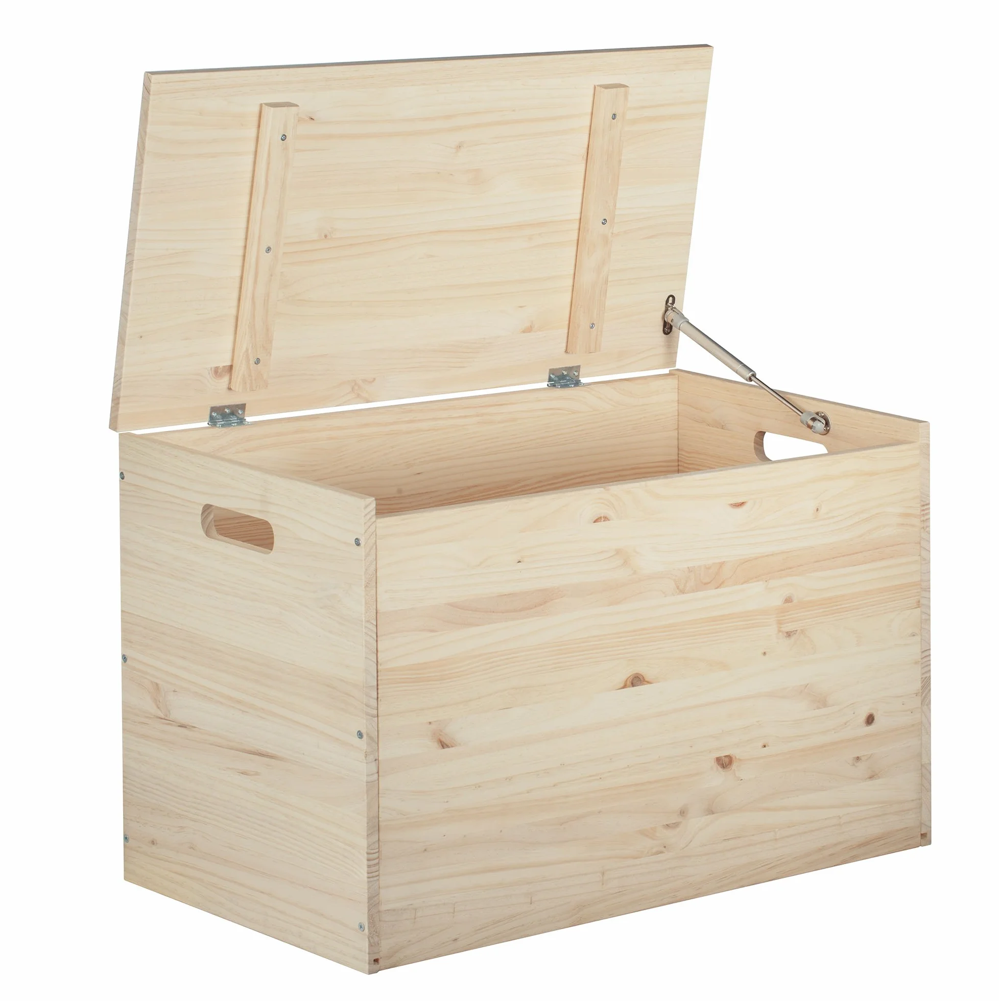 Arcón baúl de almacenaje de madera maciza de pino 50x80x40cm