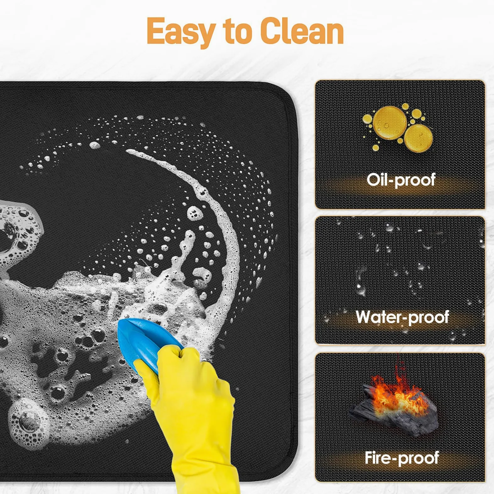 Tapete resistente al calor para freidora de aire, 16 x 20 pulgadas, tapete resistente al calor para encimera, protector de encimera de silicona ignífuga para freidora de aire, cafetera