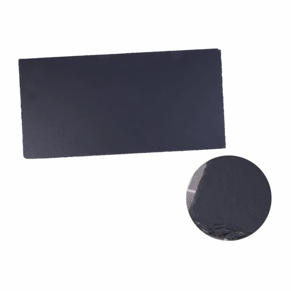 Plato Rectangular de Pizarra Natural 40x20cm para Comida | Bandeja para Tartas y Fruta, Diseño Llamativo, Adecuado para Sushi, Queso, Pizza y Barbacoa