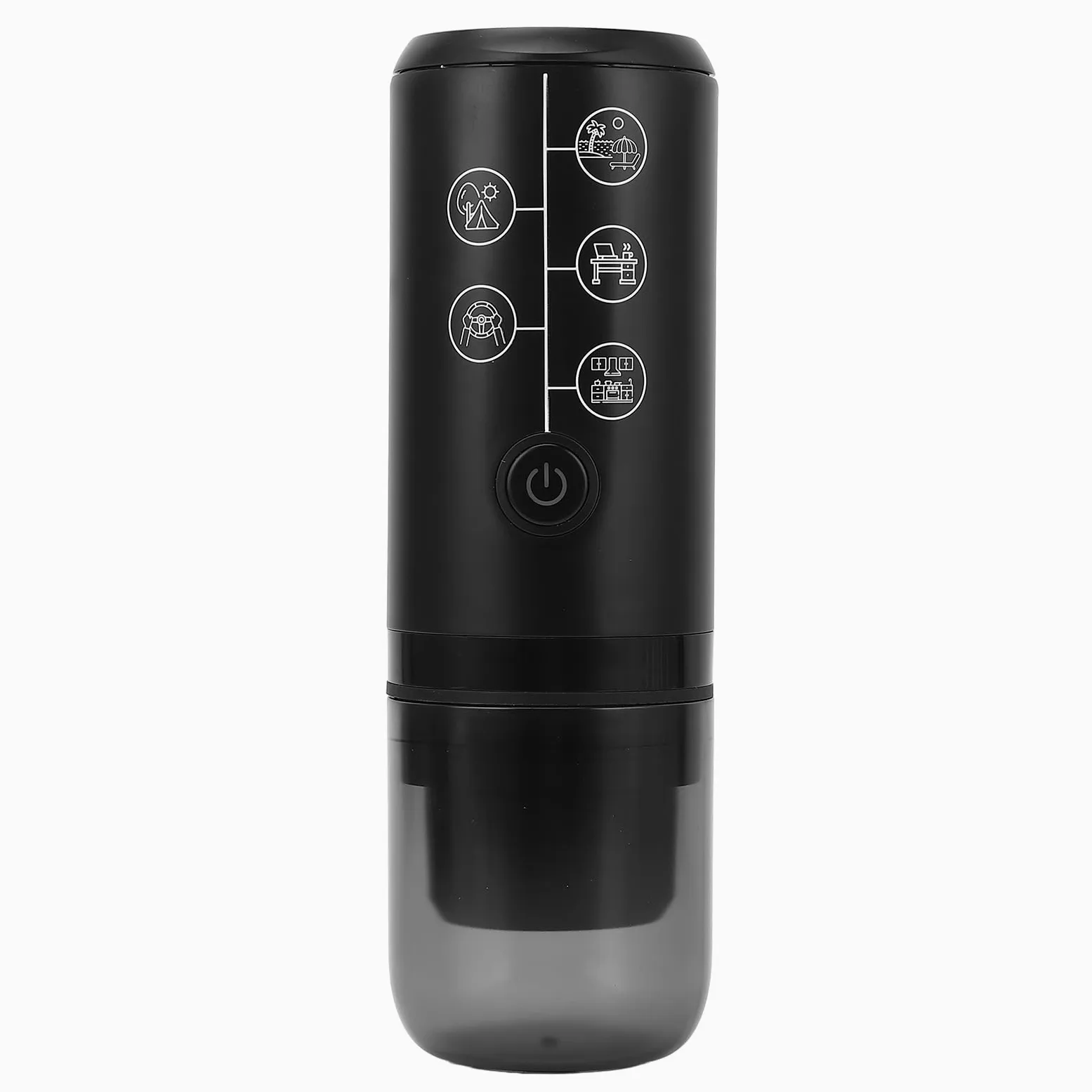 Pilipane Cafetera de cápsula de cápsula eléctrica de 17 bares de cafetería recargable por la máquina eléctrica portátil para el hogar al aire libre (Negro)