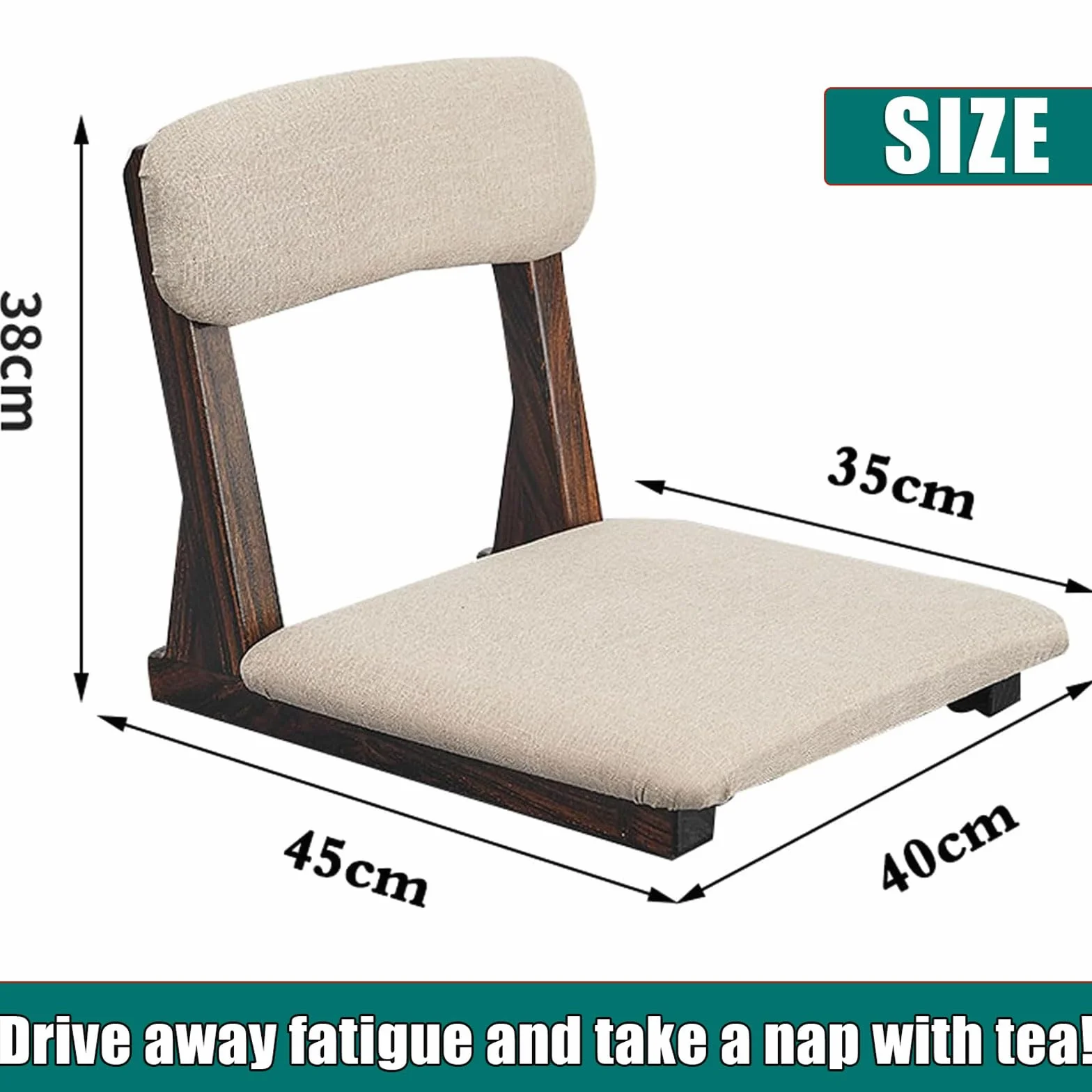 Silla Tatami,Silla Japonesa de Suelo,Silla de meditación Tatami de Madera,Silla De Piso Japonesa Sin Patas para Salas De Estar,Ligera PortáTil,Ahorra Espacio,para Relax,Gaming,Yoga y TV
