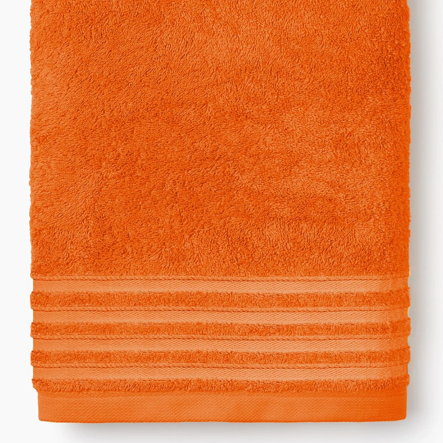Pack 2 Toallas de baño Lisa - Formato Lavabo 50x100cm - 100% algodón Peinado - Altamente Absorbente - gramaje 500 gr - Secado rápido y Tacto Suave - Color Naranja