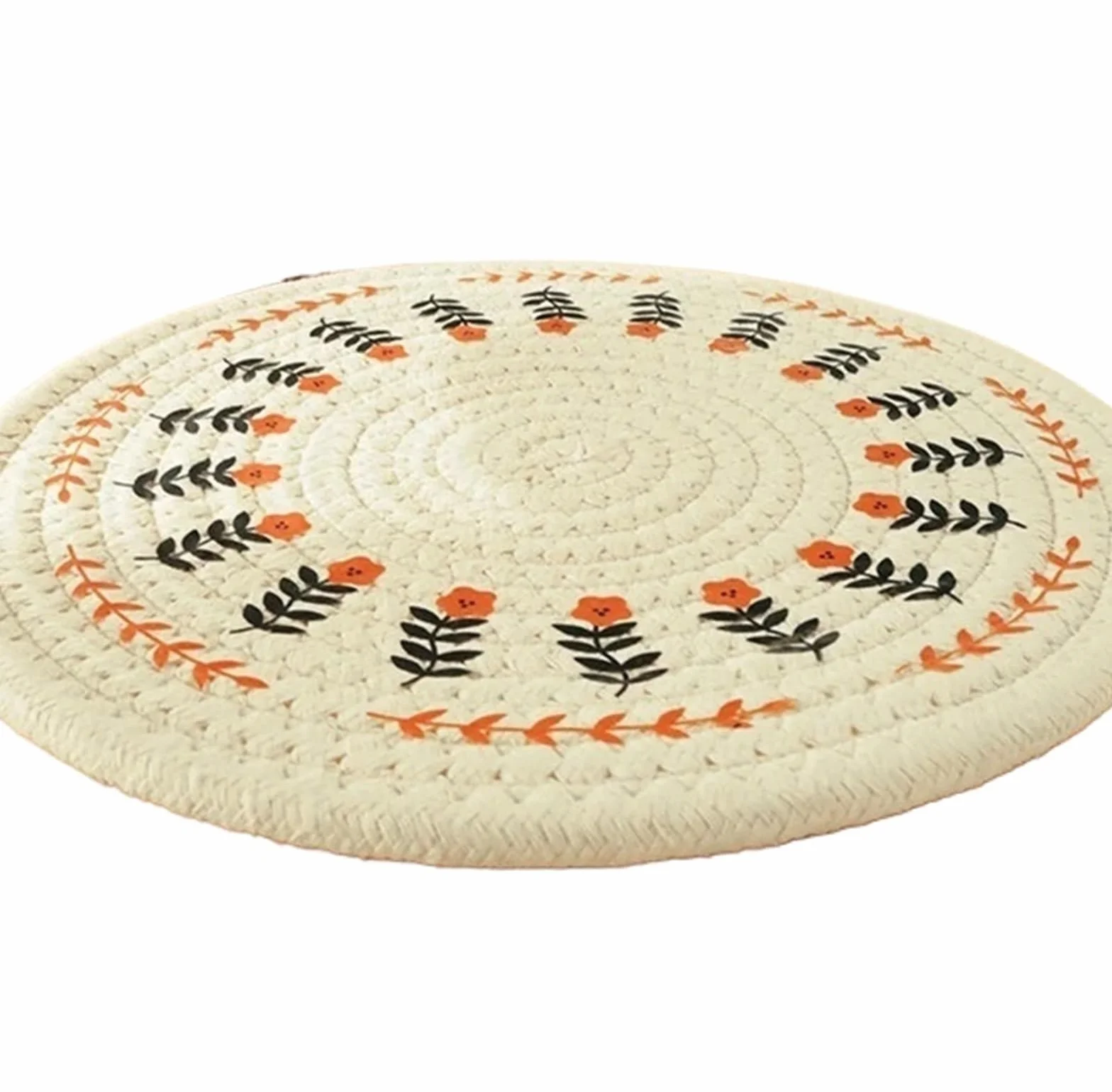 4 Piezas de Almohadillas aislantes Calor Tejidas algodón for Platos Comedor, Cuencos, cazuelas, Posavasos for té, tapete Mesa antiescaldaduras para Ollas y Sartenes Calientes(18cm)