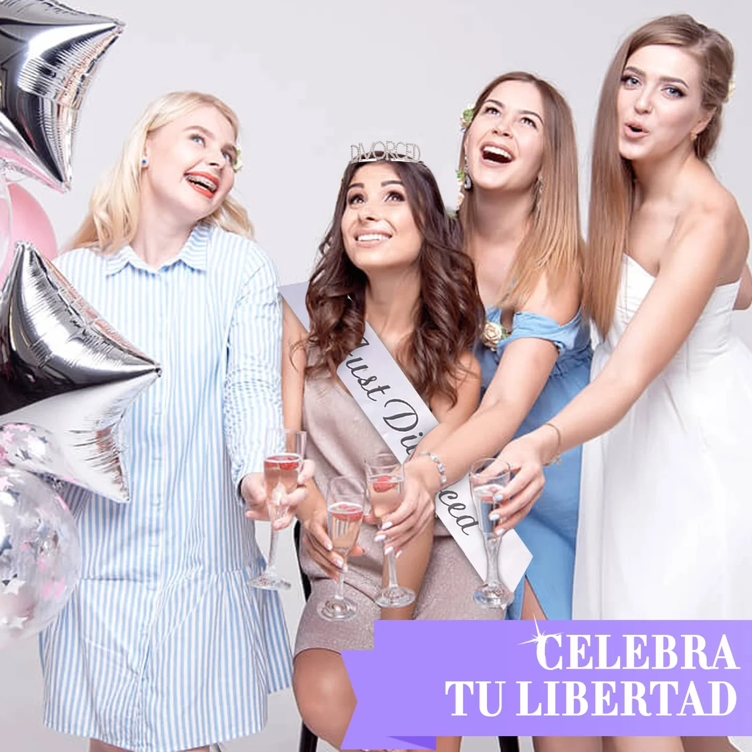Original Cup Breakup® - Corona y Bufanda para Fiestas de Divorcio - Decoraciones y Disfraces para Fiestas de Divorcio - Fiestas Temáticas para Divorciadas Idea de Regalo 100% Divertida para Mujeres