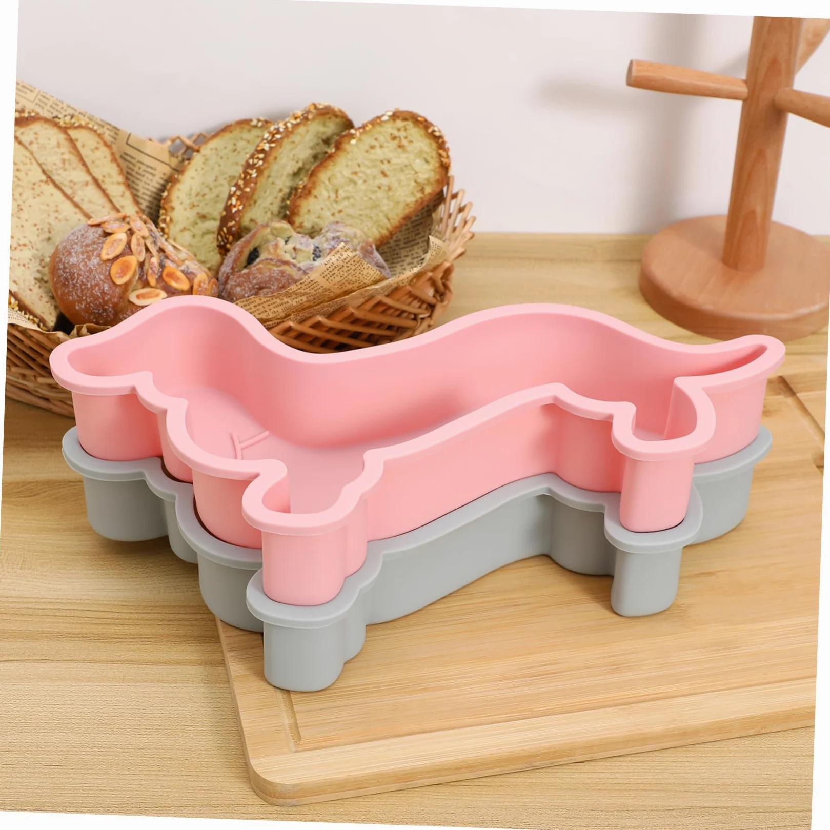 2 Moldes de Silicona Resistentes Forma de Perro y Antiadherentes para Hornear Postres y Dulces Perfectos para Fiestas y Repostería DIY