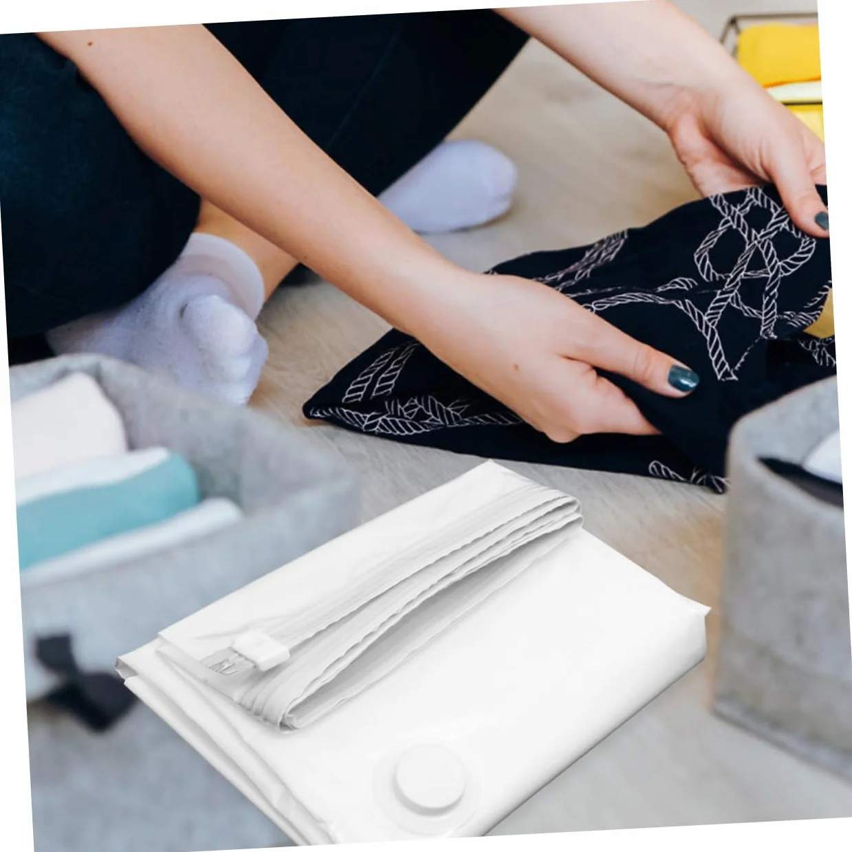 2 Bolsas de Vacío para Colchones y Ropa, Compresión al Vacío Reutilizables para Ahorro de Espacio, Almacenamiento Seguro y Sellado Eficaz