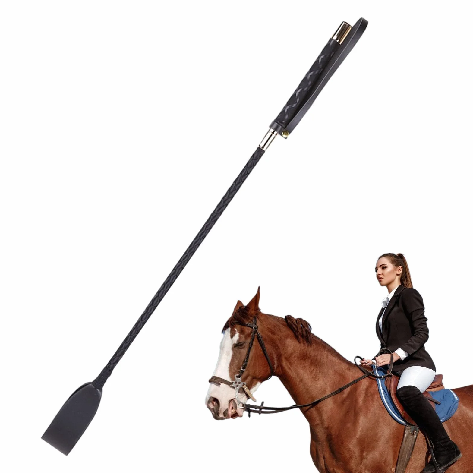 Látigo de entrenamiento para montar a caballo, agarre antideslizante, látigo estable portátil