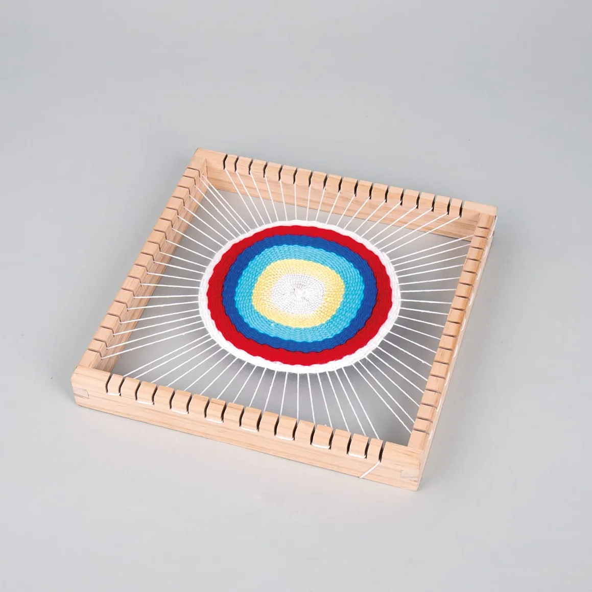 Rayher Telar cuadrado de madera, 23x23 cm, incluye ovillos y accesorios, 72003000