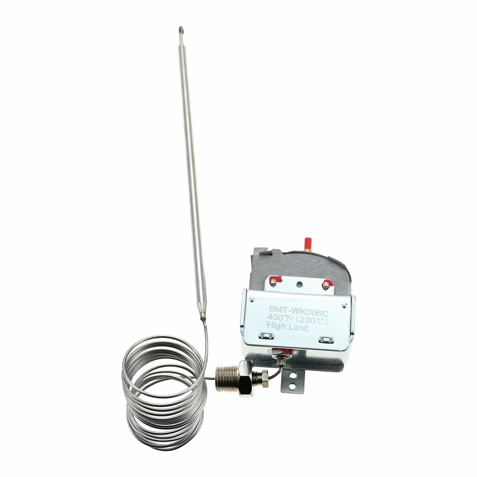 1 juego PP10084 termostato de seguridad de alta temperatura compatible con freidoras Pitco, rosca de 1/4" MPT, caja de almacenamiento, 232 °C (450 °F), compatible con freidoras PITCO