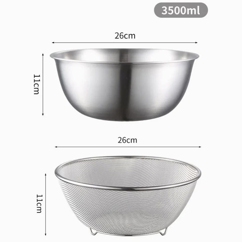 Healeved Colador De Acero Inoxidable Cuenco De Limpieza Ideal Para Arroz Frutas y Verduras
