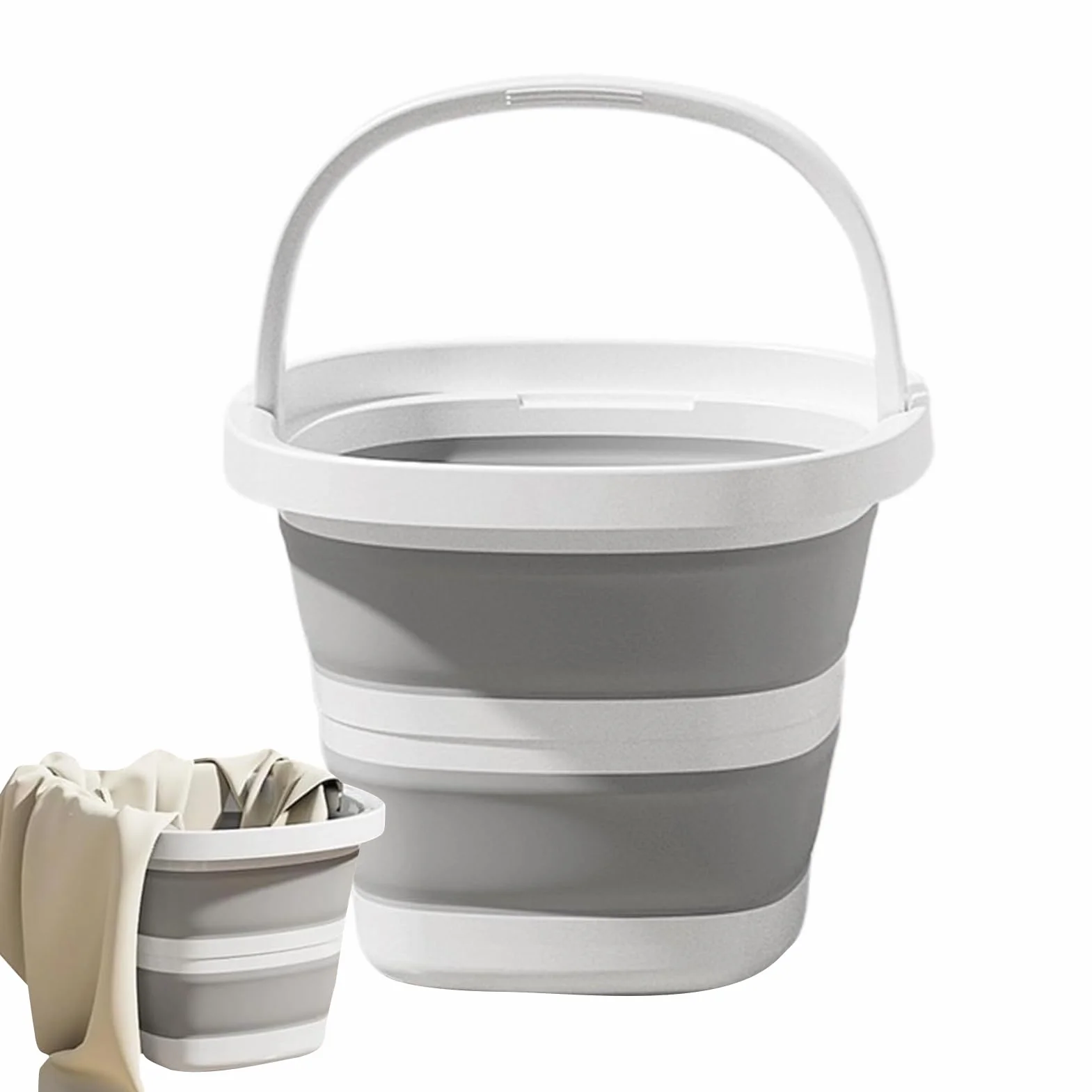 Cubo Plegable 10 litros con Manija para Camping Pesca Lavandería