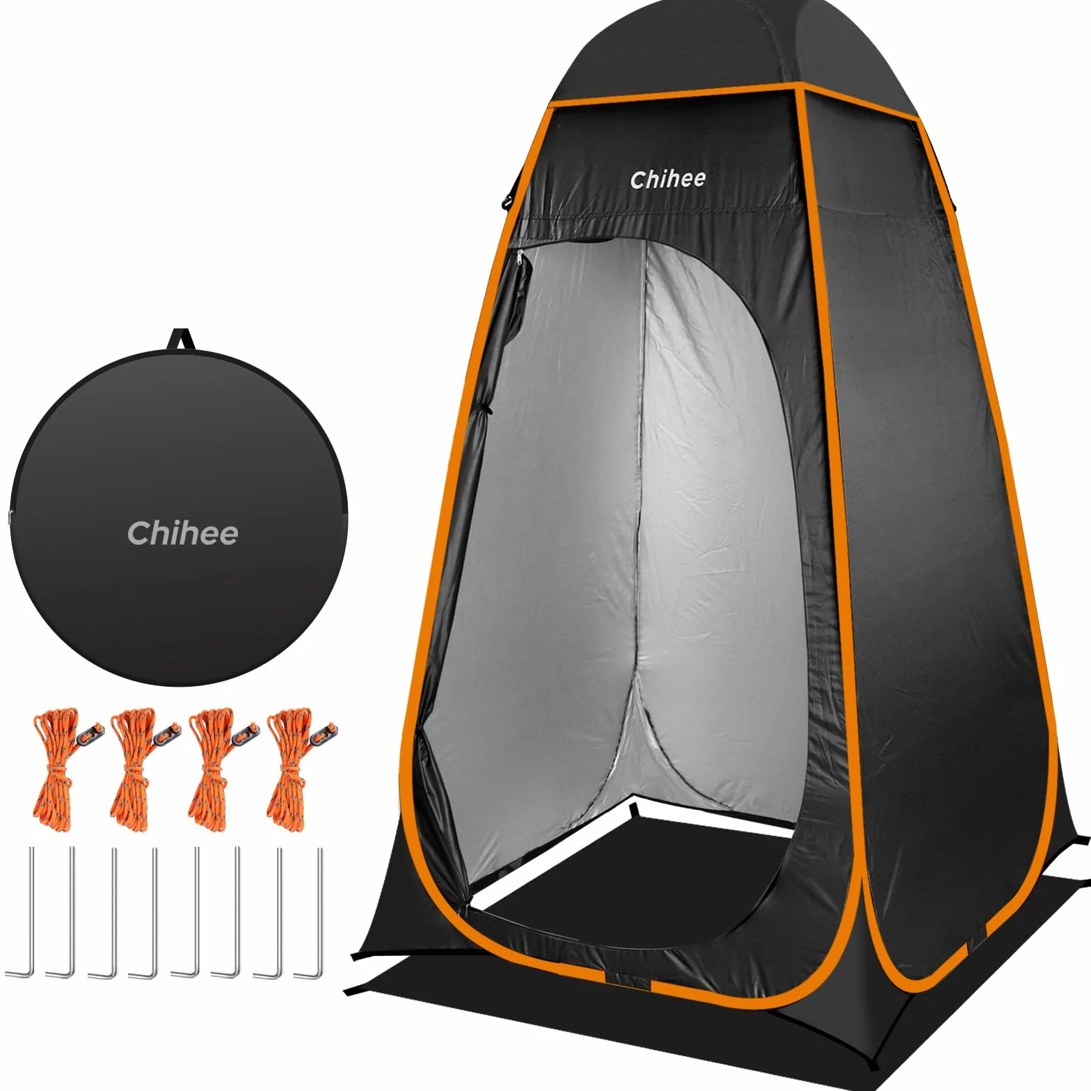 Chihee Pop Up Tienda de Baño Camping Portátil 1 Habitación Cabina Ducha Vestidor Plegable Negro