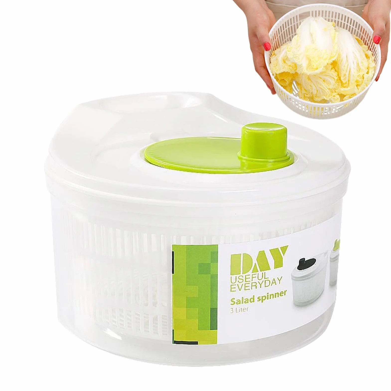 Ensalada Giratorio | Centrifugador Verduras Manual Centrifugadora Secadora Lechuga Escurridor Ensalada Escurridor deshidratador Frutas - para Uso doméstico en la Cocina