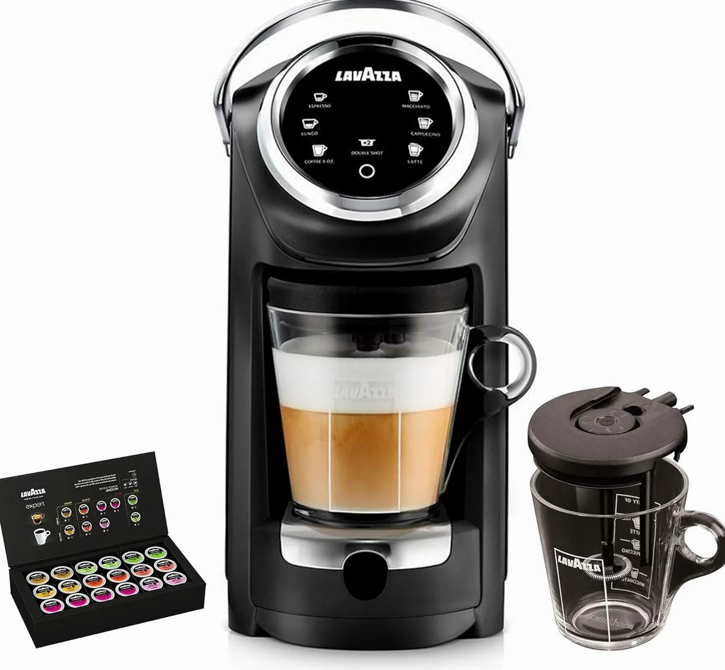 Lavazza Expert Coffee Bundle Classy Plus - Máquina todo en uno LB 400 + 1 kit de bienvenida (36 cápsulas mixtas + 1 recipiente adicional)