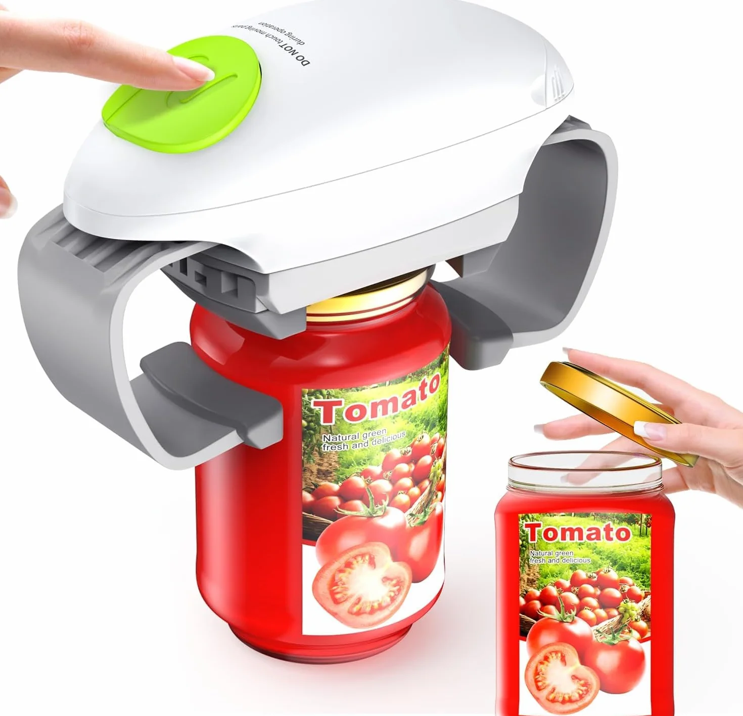 Abridor automático de tarros eléctrico, portátil, de un toque, apertura automática, herramienta de cocina para nuevo tarro sellado