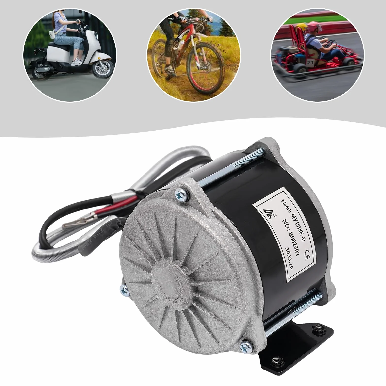 MY1018E-D Motor de engranaje eléctrico 36V 500W 1700 rpm para ciclomotores