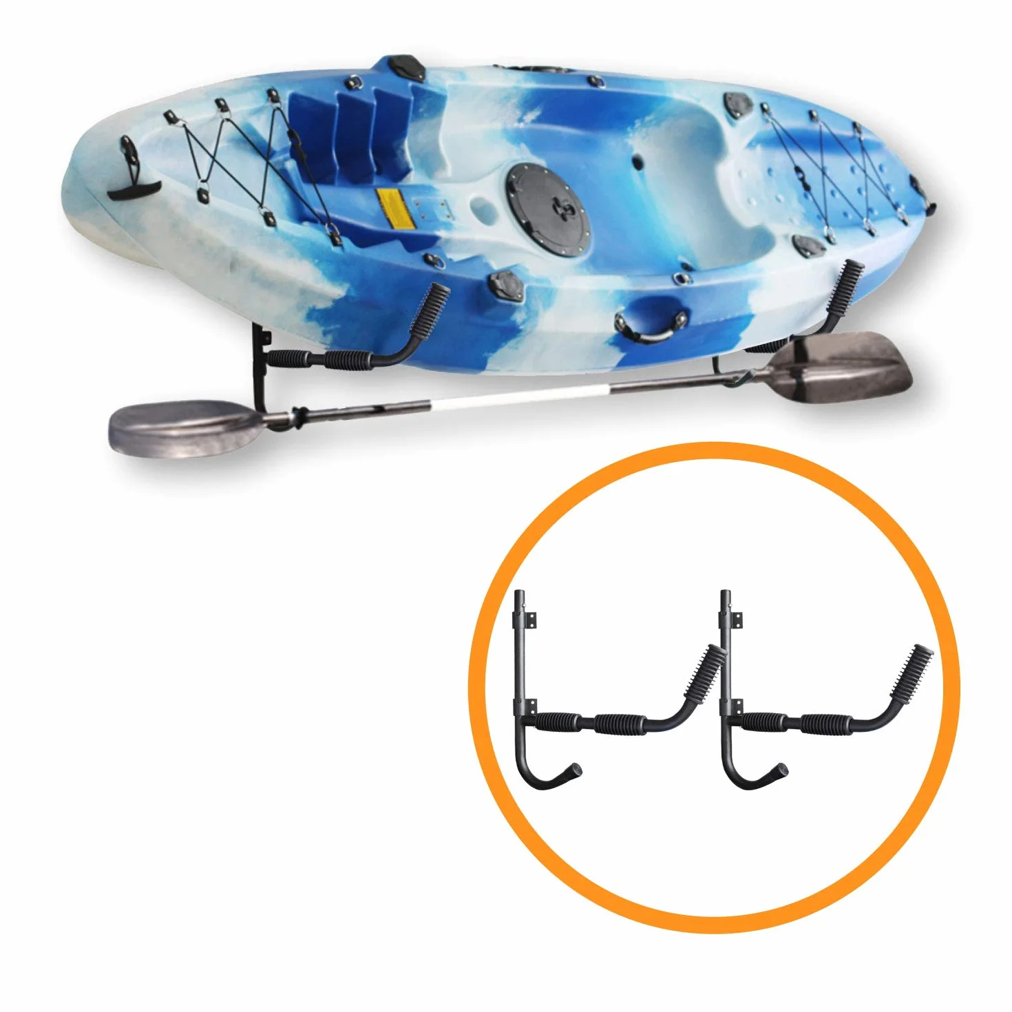 Estante de Almacenamiento para Kayak, Ganchos de Pared de Acero Resistente, Capacidad 80 Libras
