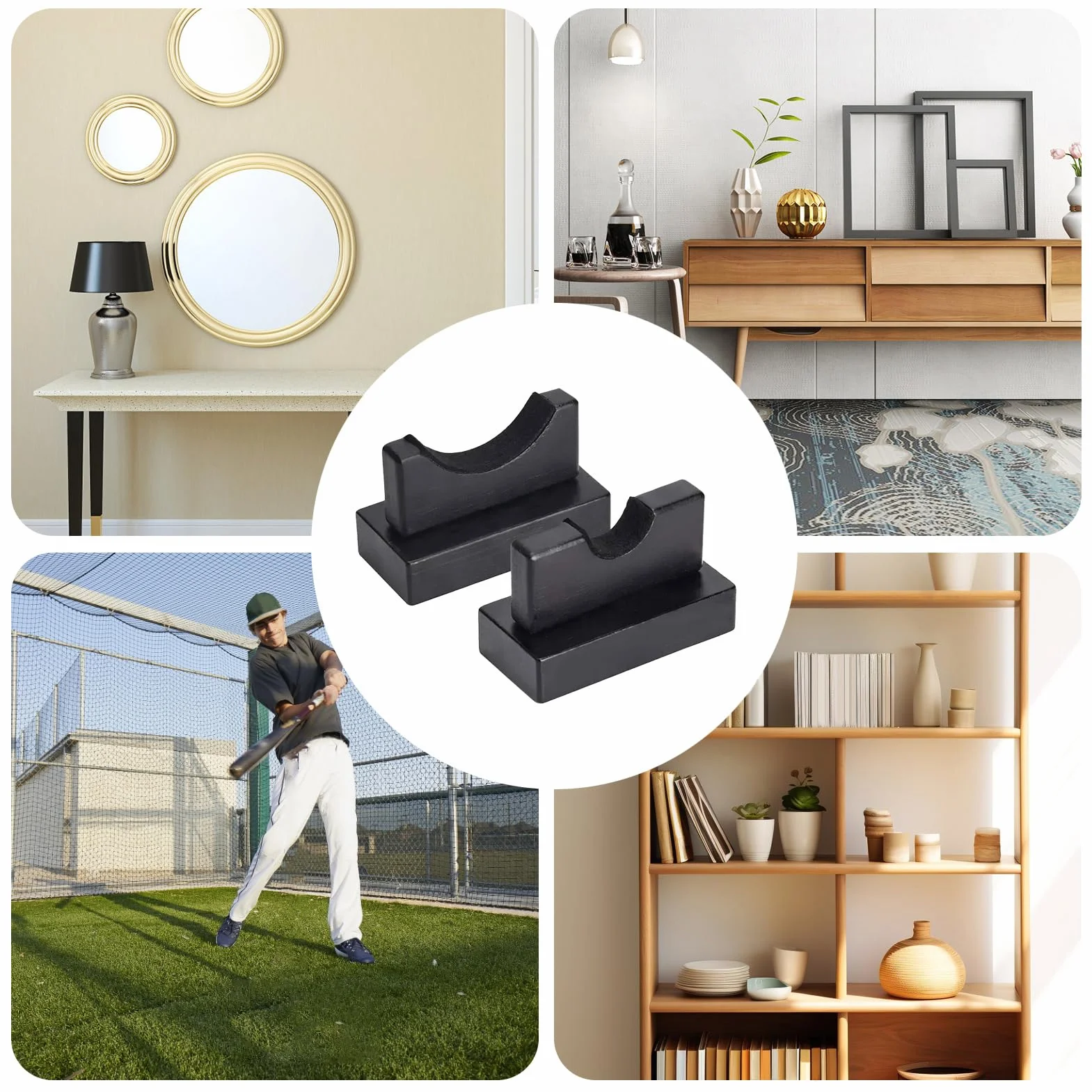 Soporte para Bate de béisbol - Estante Horizontal de Exhibición para el Hogar