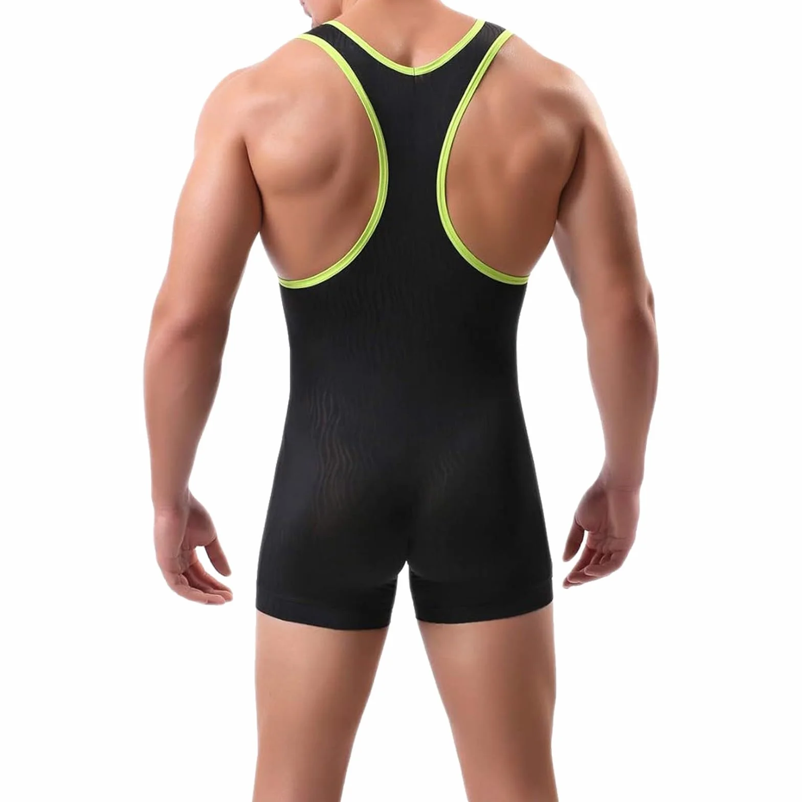 Wrestling Singlets Hombre Deporte de Rendimiento Powerlifting Sin Mangas Body Shaper Completo