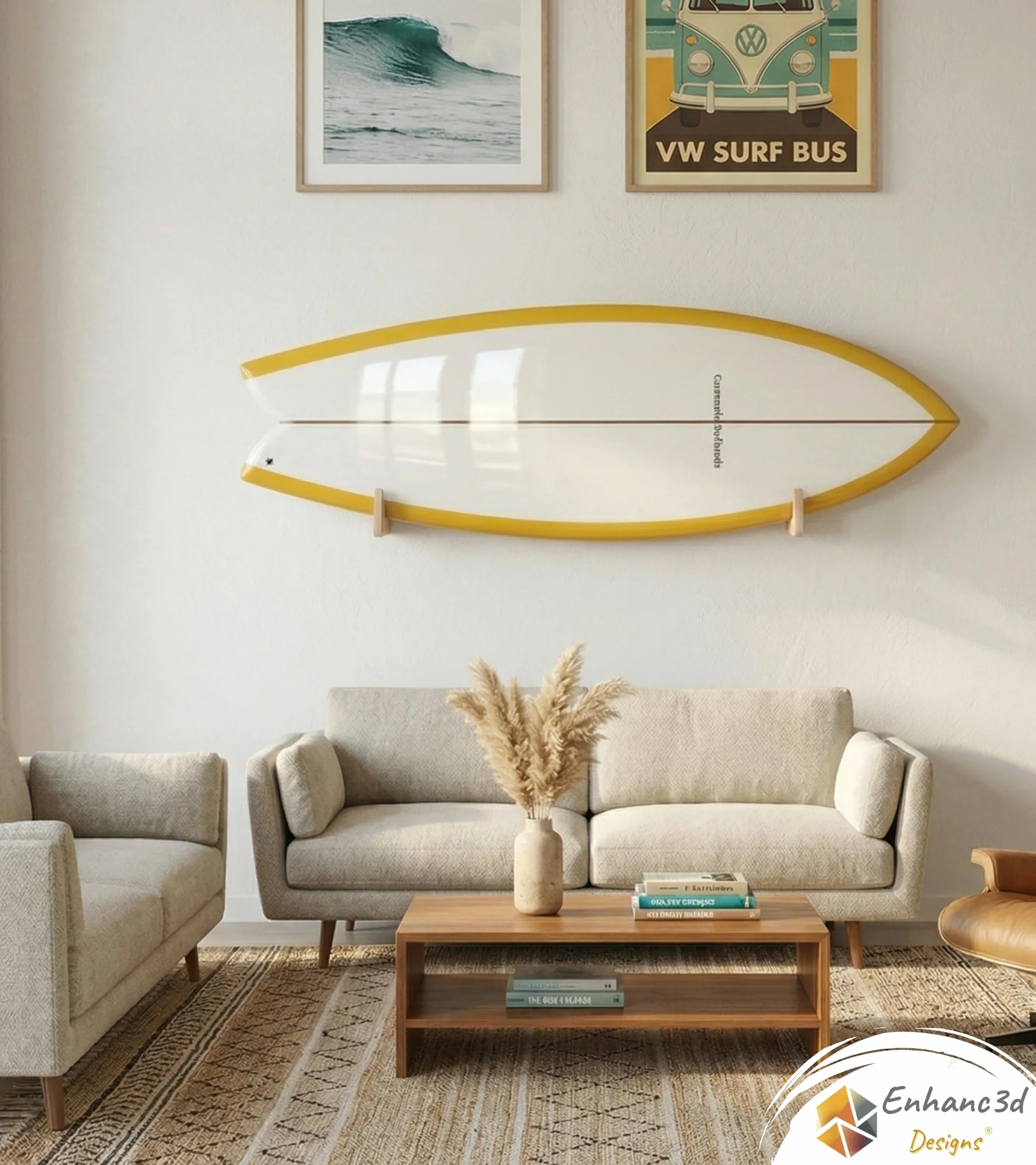 Soporte para Tabla de Surf de Pared y Paddle Surf Horizontal - Colgador de Madera