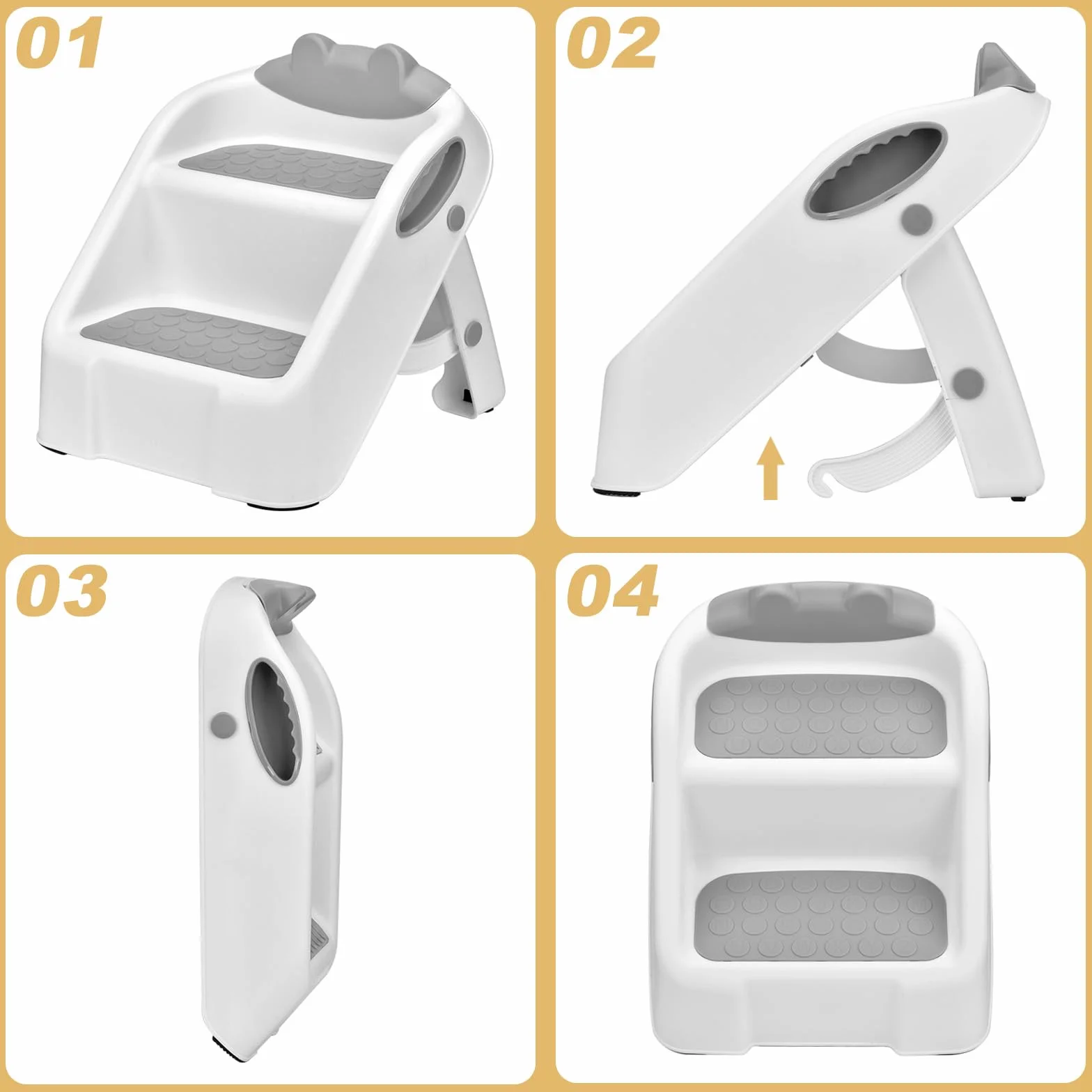 Taburete plegable para niños 2 niveles baño cocina