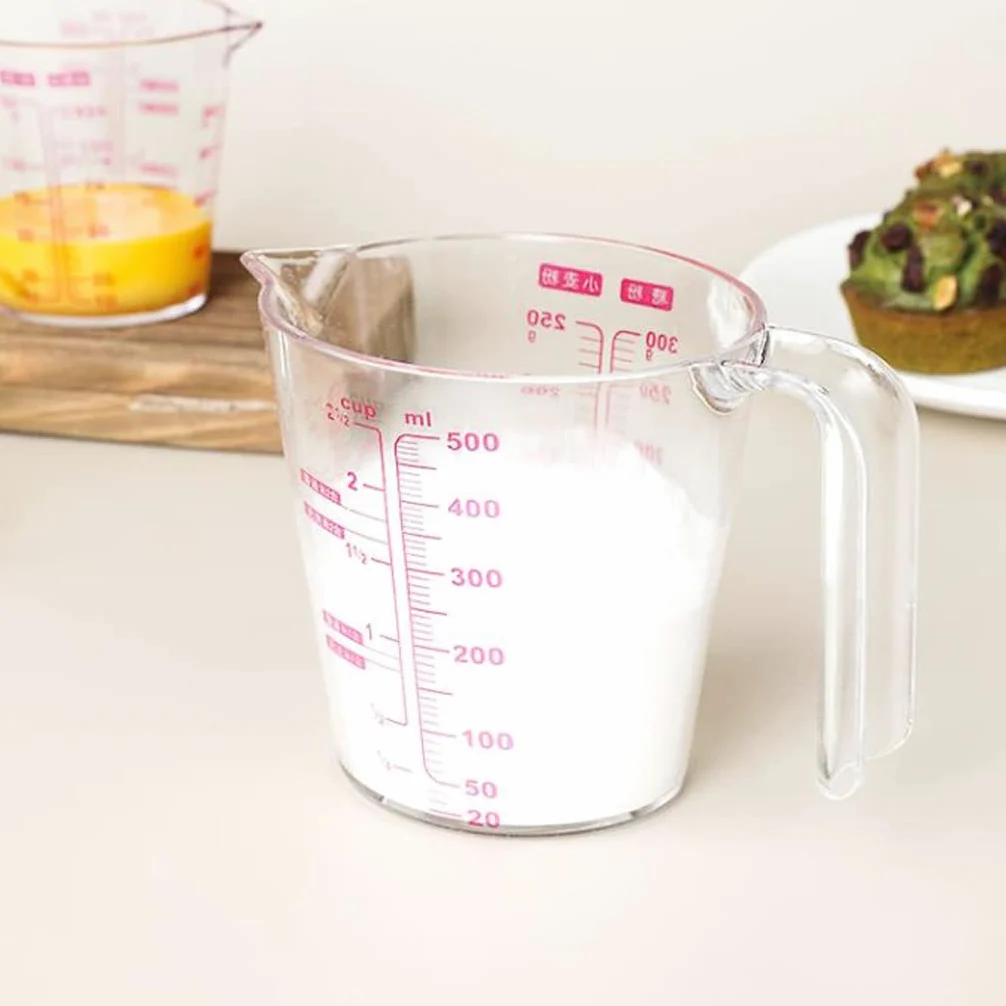 Herramientas para Hornear Tazas medidoras con Escala Tazas medidoras de plástico Ml Tazas medidoras de Pesca para Cocina Durable (Transparente)