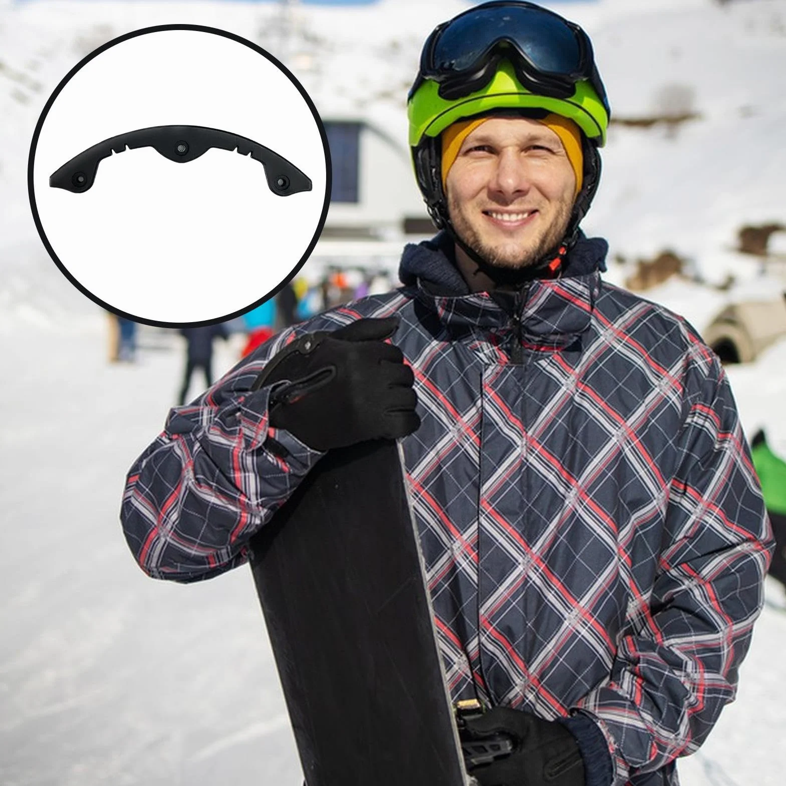 Genérico Banda Anticolisión Curvada Punta Y Cola Snowboard Barra Protectora Parachoques ABS