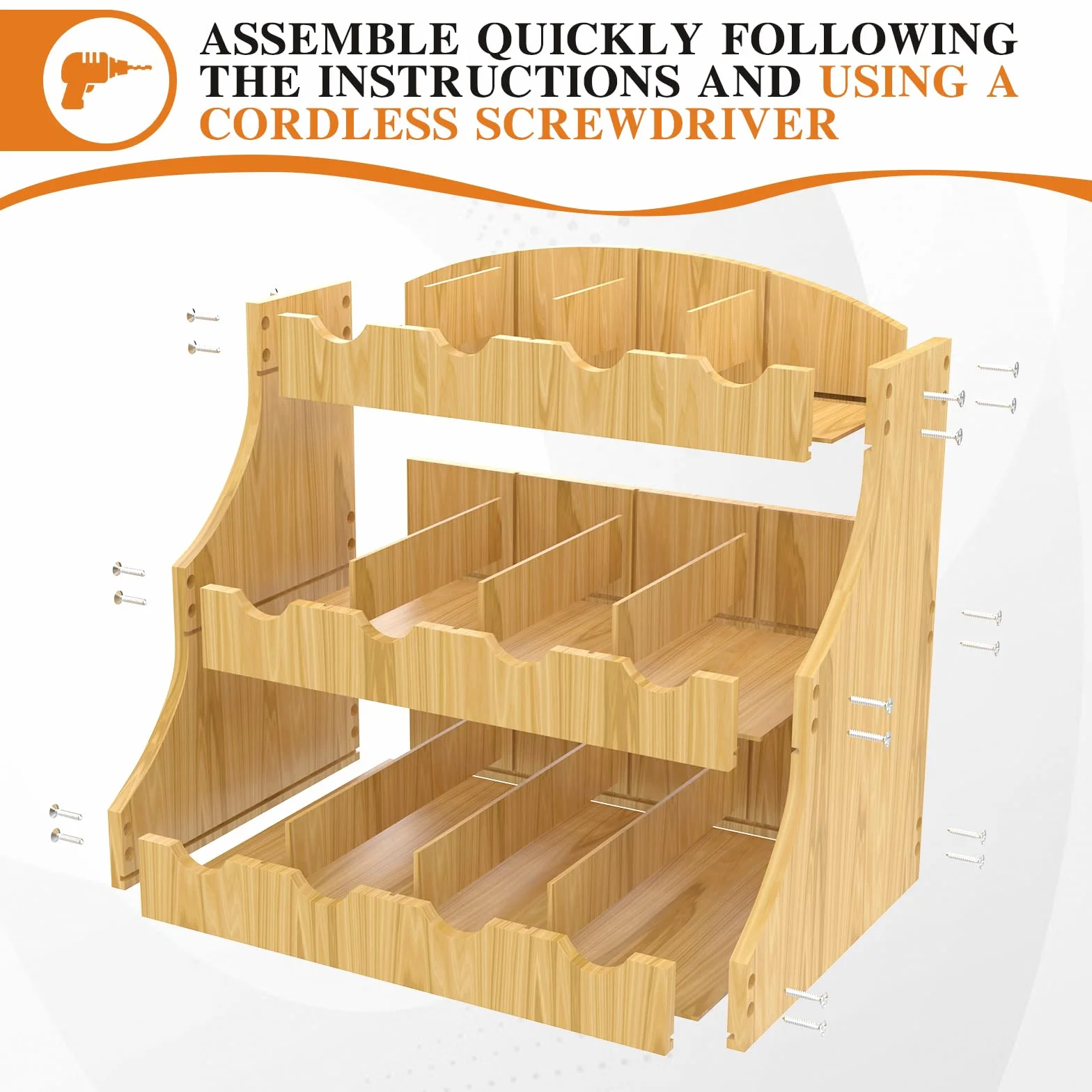 EFUTURETIME Organizador de Bolsitas de Té de Pie de Bambú, 30,7 x 25 x 20,5 cm, Estante de Té Vertical de Madera con 12 Compartimentos Ajustables, para Paquetes de Té, Café, Azúcar y Agitadores
