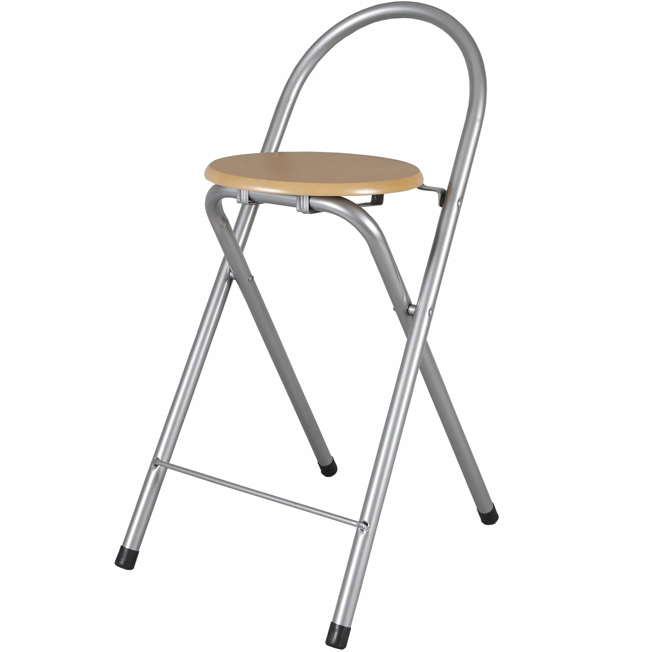 The Secret Home - Taburete Plegable de Cocina - Silla Plegable de Metal y Madera - Silla Apta para Interior y Exterior - Alto: 80 cm x Largo: 40 cm