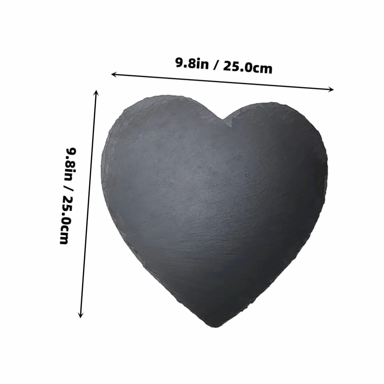 SHINEOFI Bandeja de Piedra en Forma de Corazón 25x25 Cm Plato de Carne Placa de Pizarra Resistente para Servir Quesos y Charcutería Estilo Rústico para Restaurante y Hogar