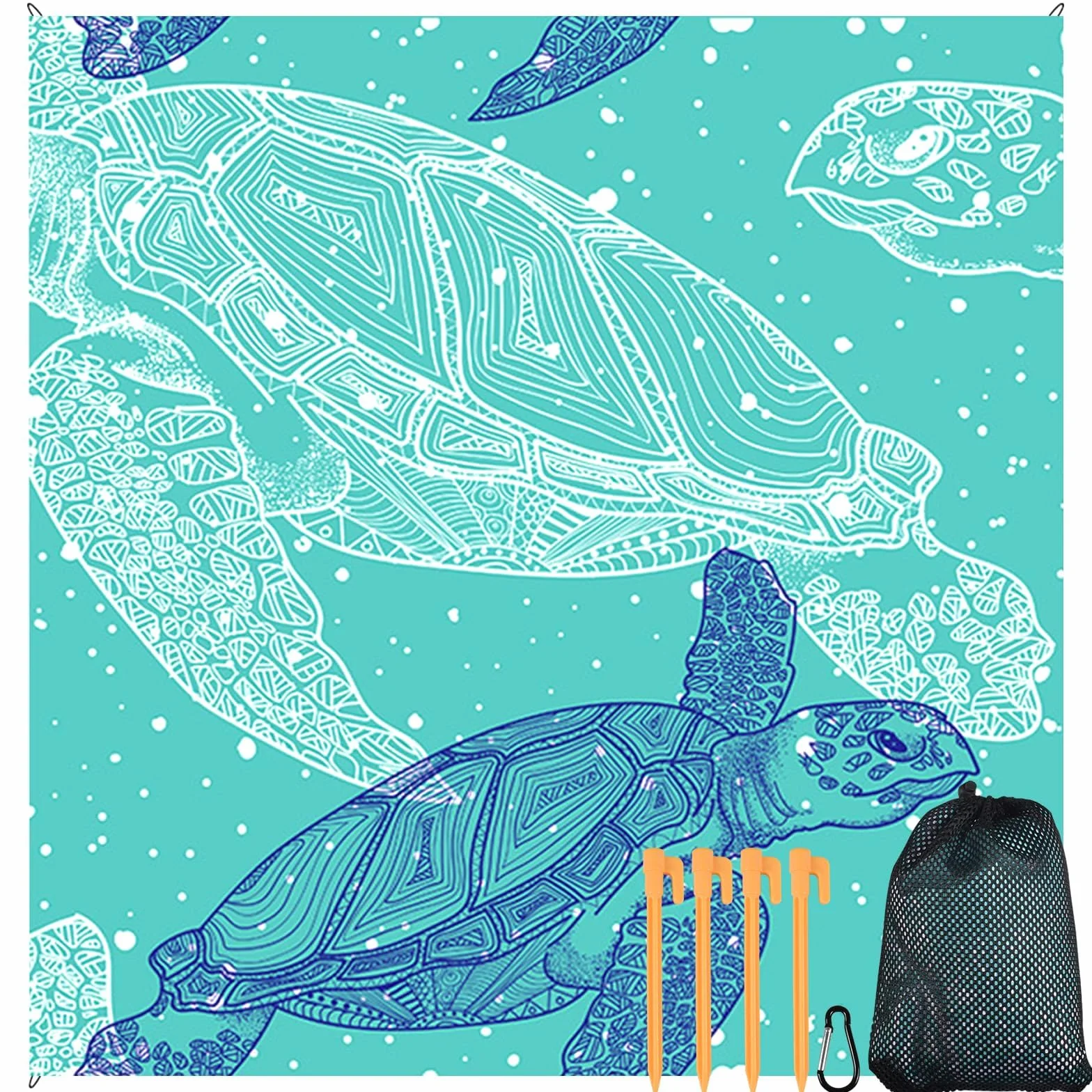 Esterilla de Playa Impermeable 200 x 210 cm XXL Resistente a la Arena y Agua, para Camping y Playa (Verde-B)