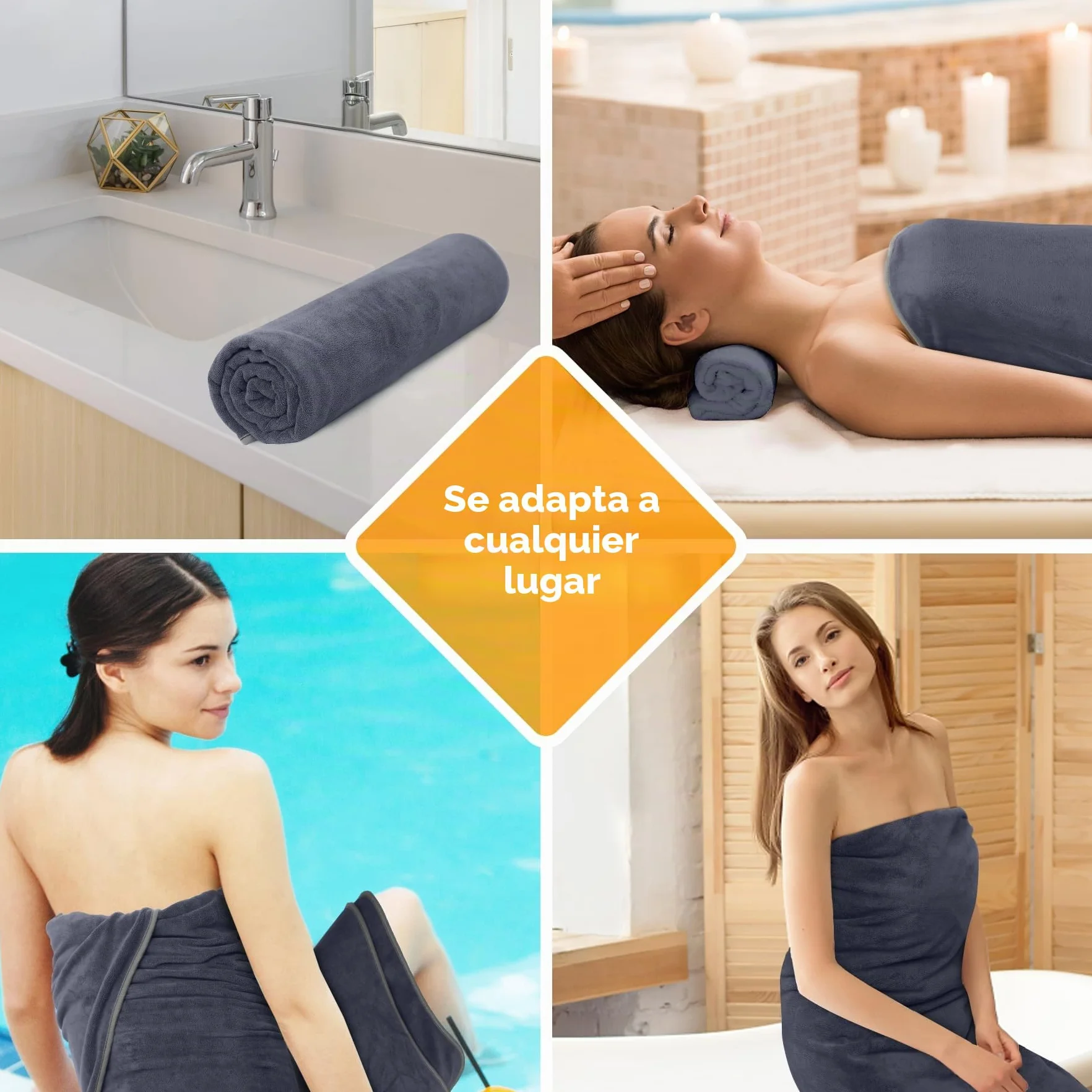 Toallas de Baño XXL, Jumbo de Lujo 100 x 200CM - Microfibra Algodón Ring Spun, Toalla de Sauna Grande, Suave y de Secado Rápido - para Casas, Hoteles y Spas, Altamente Absorbentes (Gris)