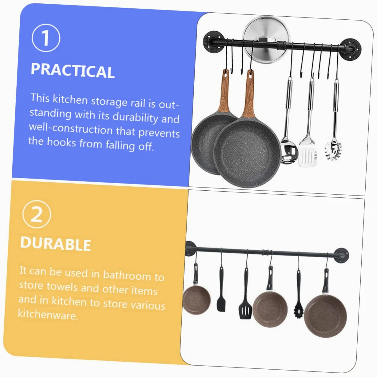 Rejilla Para Tapas De Ollas De Pared Estante Para Ollas De Hierro Organizador De Colgante Para Cocina