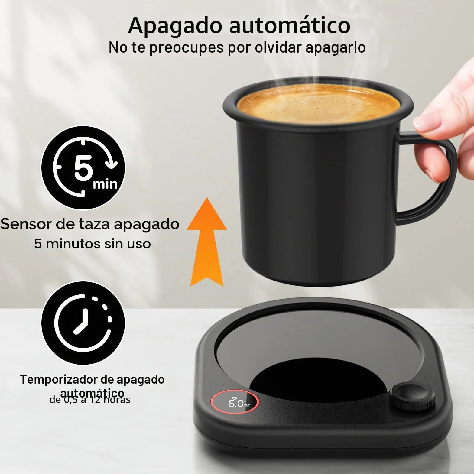 Calentador De Tazas De Café Para Escritorio, Calentador Eléctrico De Tazas Para Bebidas De Té Y Leche, Placa Calefactora Con Temporizador De Apagado Automático Y Vela De Cera, Accesorio De Regalo