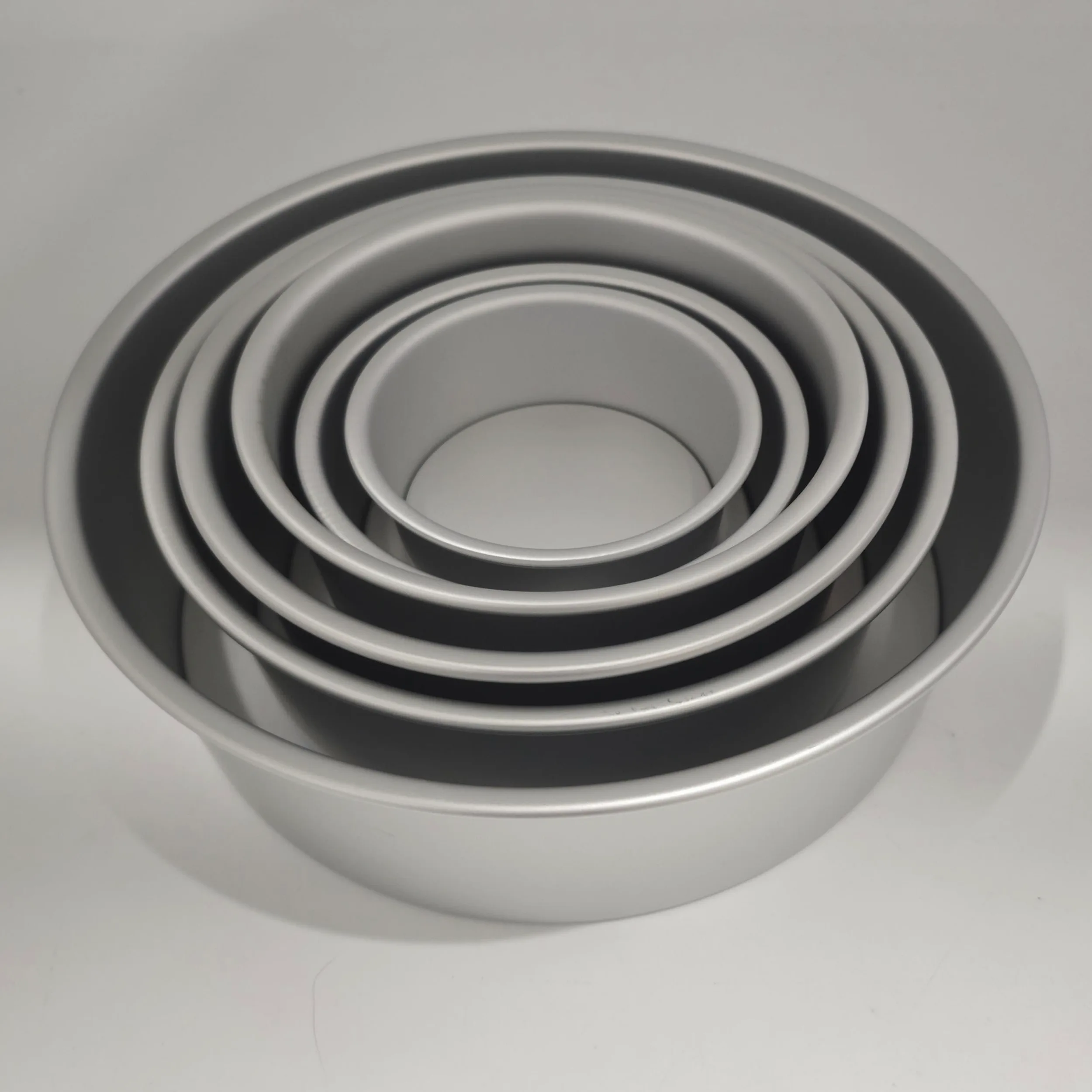 6 Piezas Moldes Reposteria Aluminio Anodizado 10/13/15/18/20/25 cm | Redondo Molde para Pastel con Base Extraíble, Molde Bizcocho Alu Anodizado para Capas de Tarta, Argento